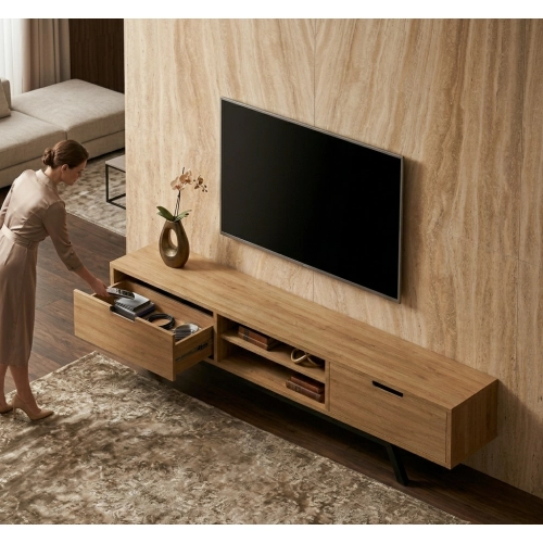 Szafka RTV-29 Drewno Lite Dąb Loft Lakier Rozmiary od 100 cm do 200 cm PREMIUM